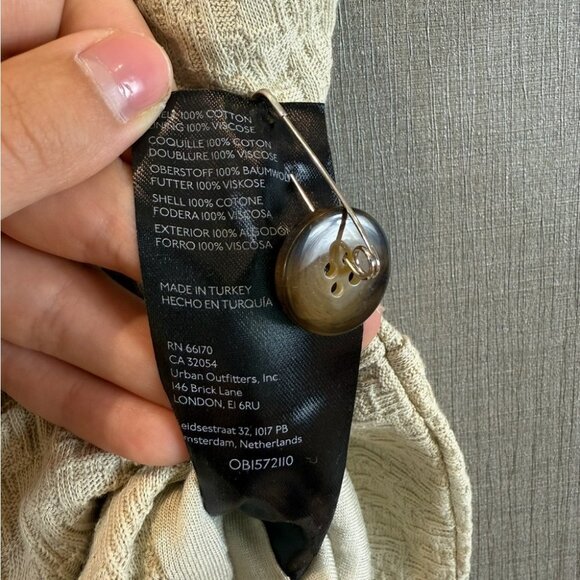 By Anthropologie Halter Cotton Button Front Vest Halter Top Sand Beige - Picture 13 of 14